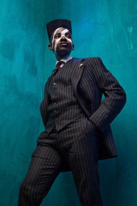 Black Stipped Suit Custom fit and custom vest - Image 2