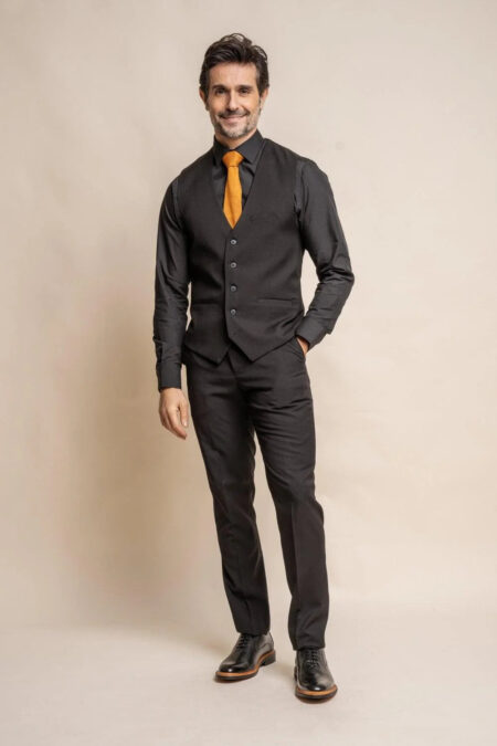 Marco Black Regular Three Piece Suit - Image 3