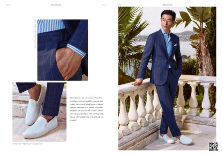 Linen blended blue suit