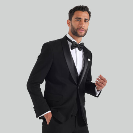 Black Tux with Satin lapel and a slim Fit - Image 2